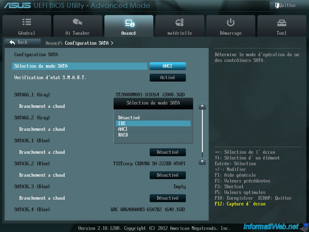 Change the hard disk controller mode ide ahci or raid bios
